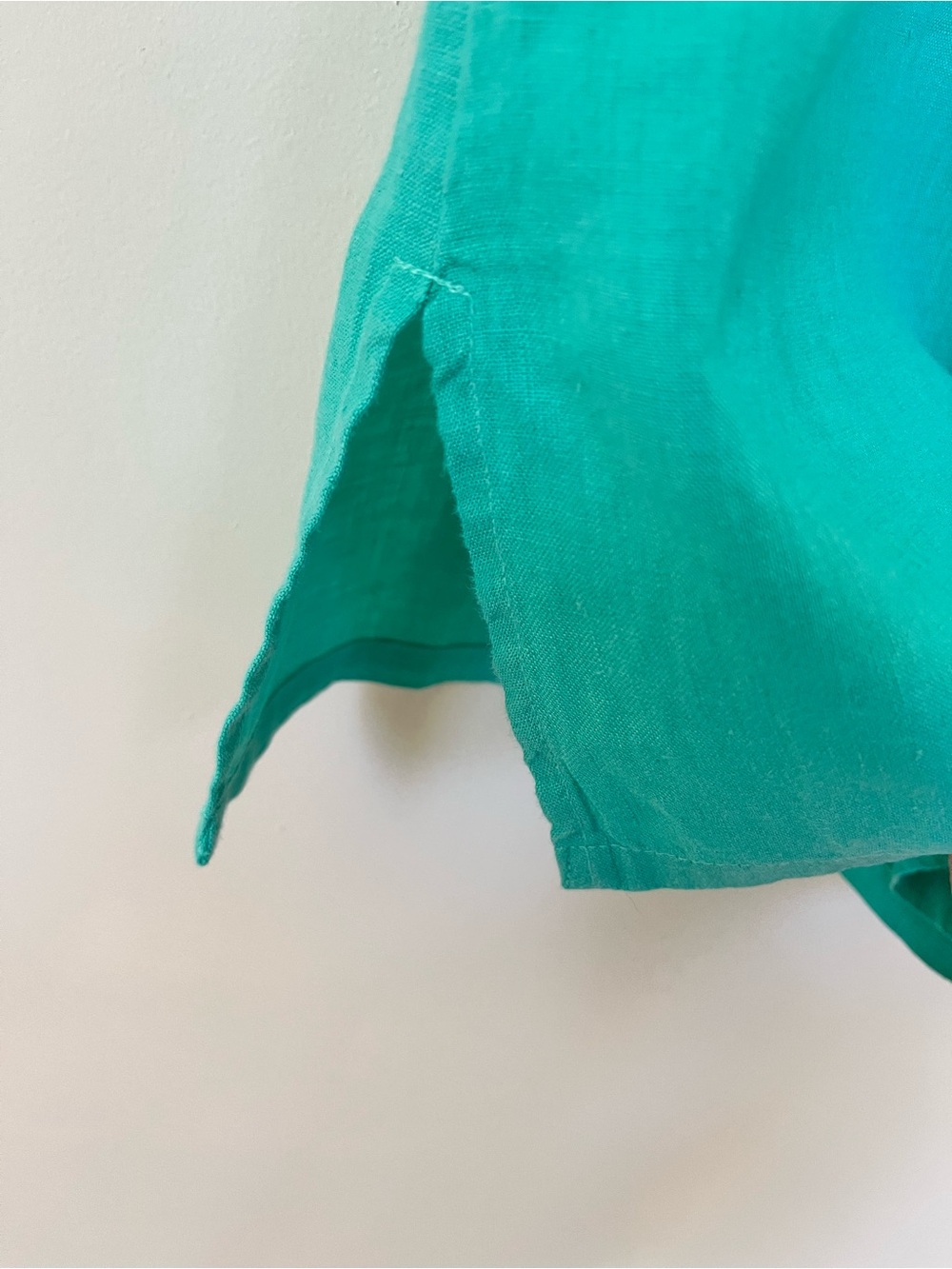 100% Luxury Linen by Charter Club ~ Embroidered Tunic - Aqua ~ Size: Large - Picture 5 of 7
